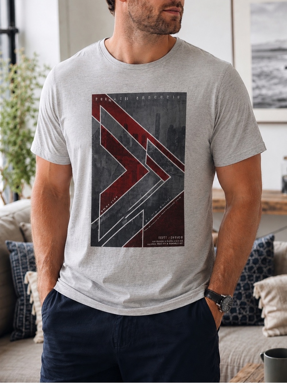 Point Zero Men’s 3XL Heather Grey Graphic T-Shirt Casual Short Sleeve